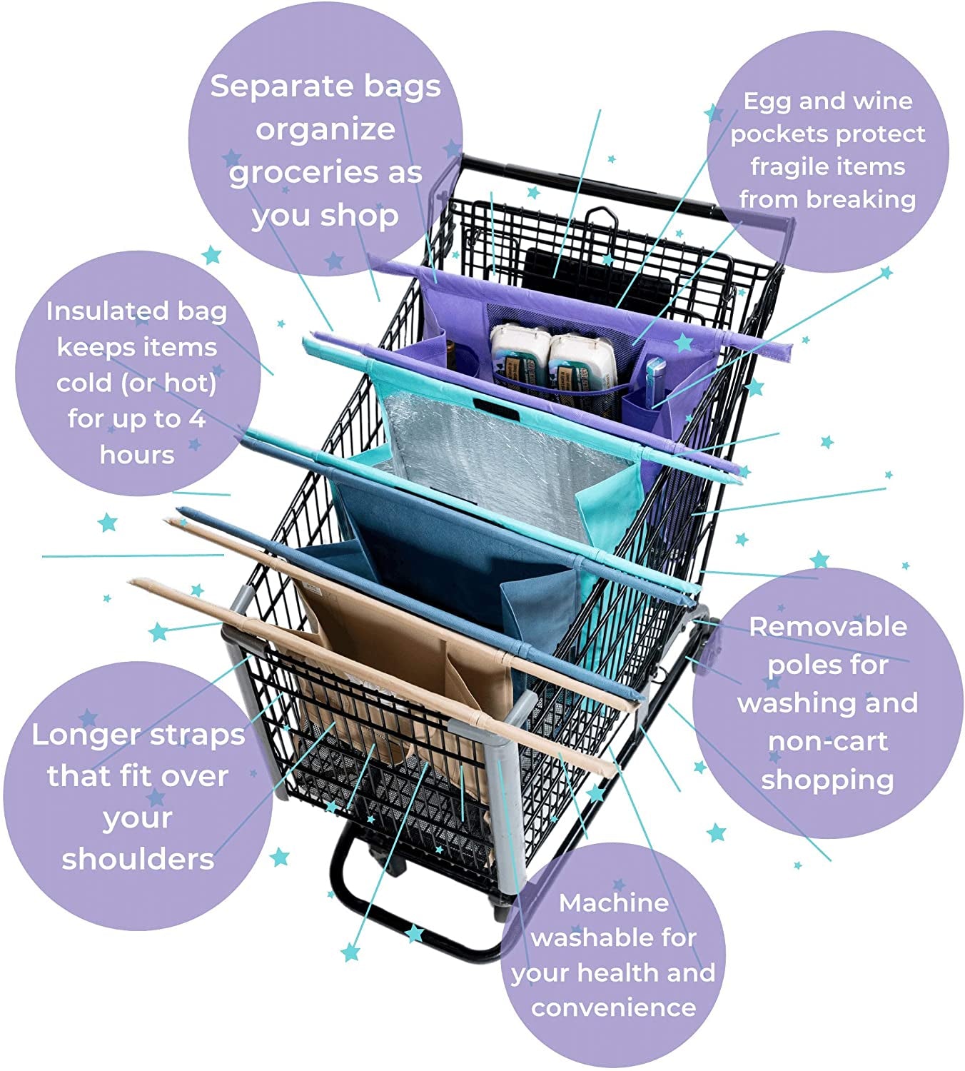 Eco-Friendly Reusable Foldable Shoulder Shopping Bags