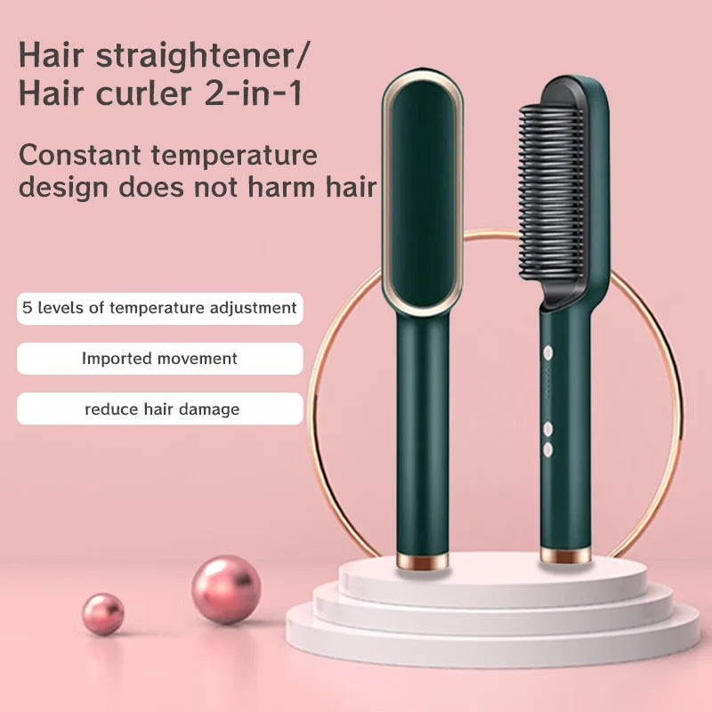 Multifunctional Hair Straightener and Curler Brush