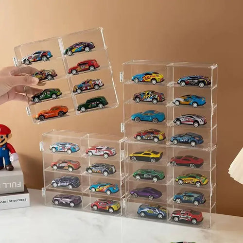 Transparent Dustproof Car Box With 8 Mini Cars