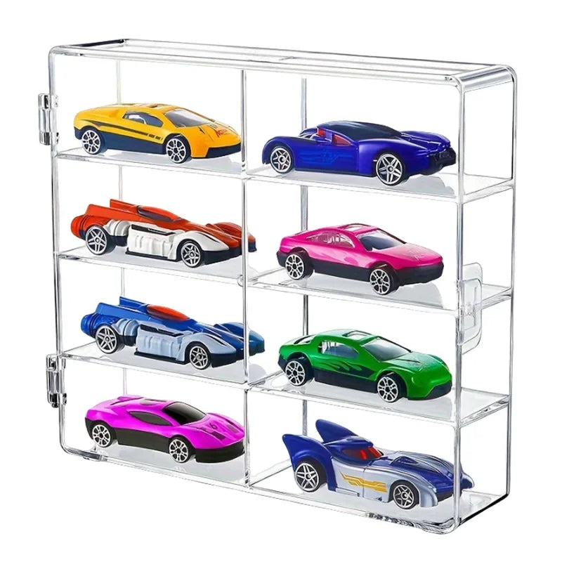 Transparent Dustproof Car Box With 8 Mini Cars
