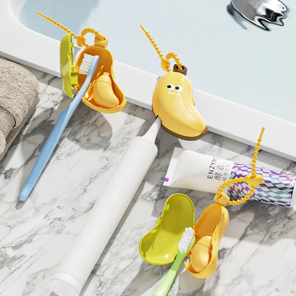 Banana Shaped travel toothbrush kit