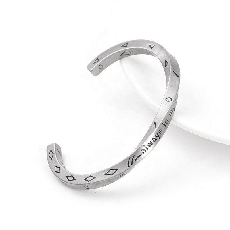 Stainless Steel Engraved Bangle