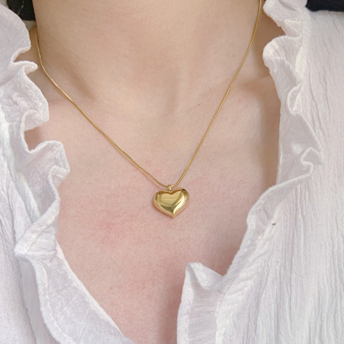 Vintage 18K Gold Plated Heart Pendant