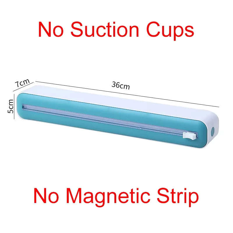 Food Film Dispenser Magnetic Plastic Wrap Dispenser with Cutter