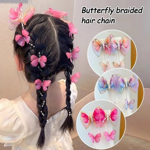 2Pcs Cute Pearl Butterfly Hair Clips For Girls