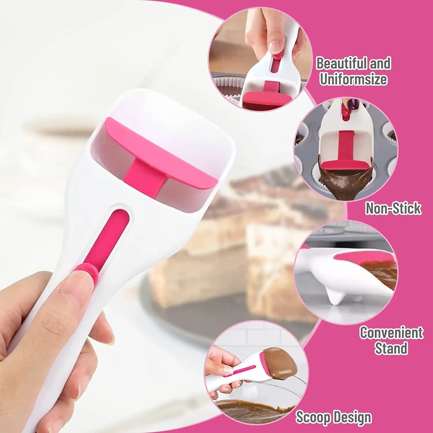 Chocolate Cake Batter Distribution Scoop
