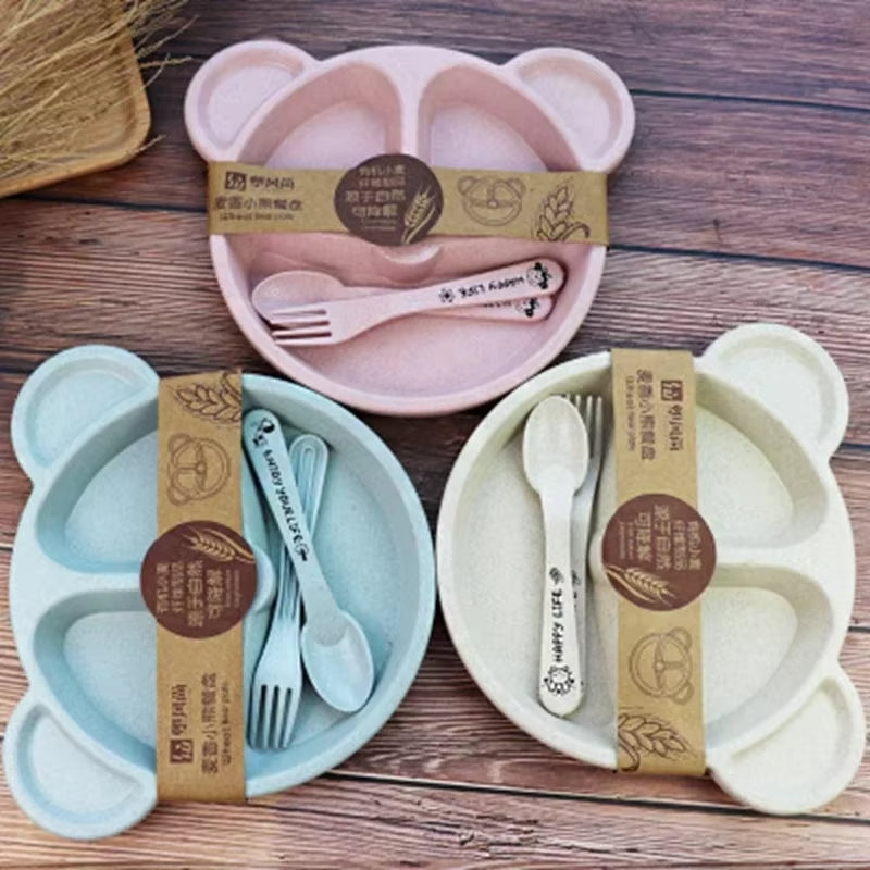 New Fractal Bear Kids Plate Set pack of 5