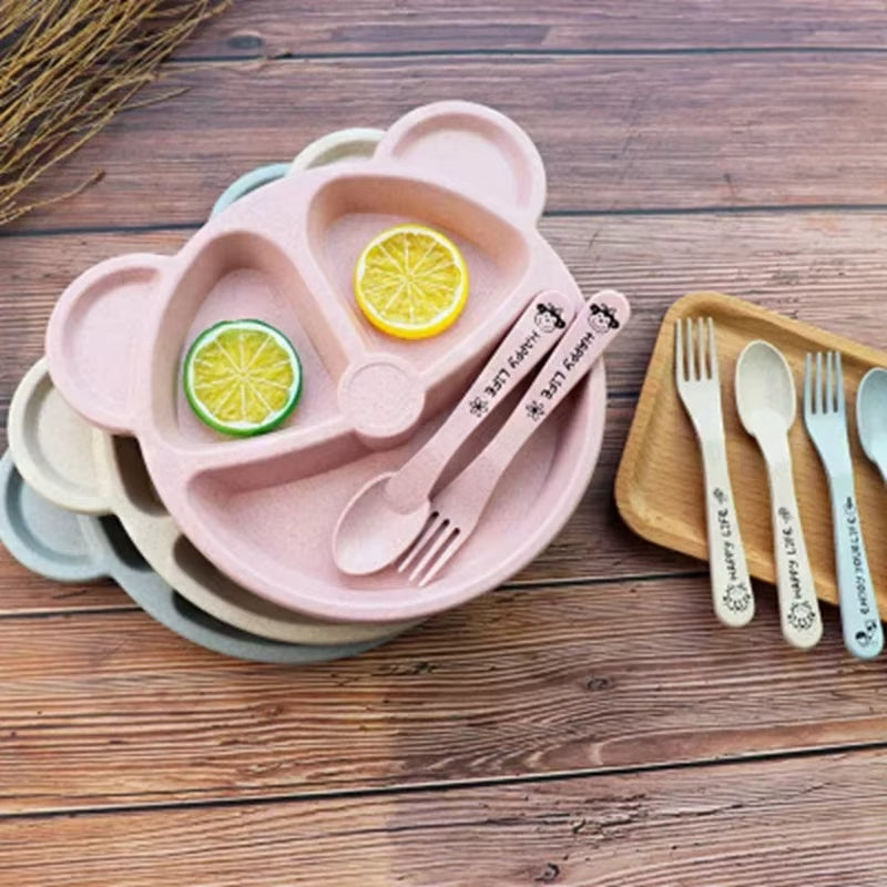New Fractal Bear Kids Plate Set pack of 5