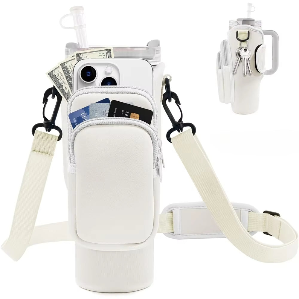 Water Bottle Carrier Bag with Phone Pocket