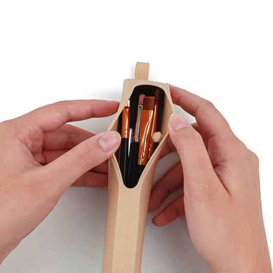 Portable Silicone Travel Cosmetic Storage Case for Brushes And Writing Utensils