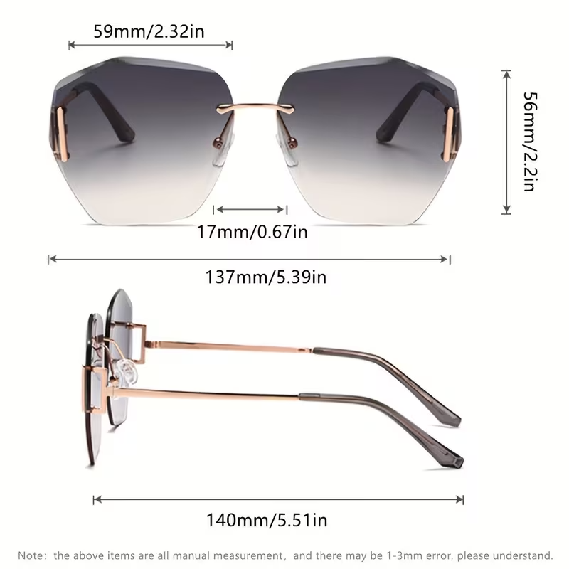 Women's Vintage Oversized Frame Glasses with Gradient Lens