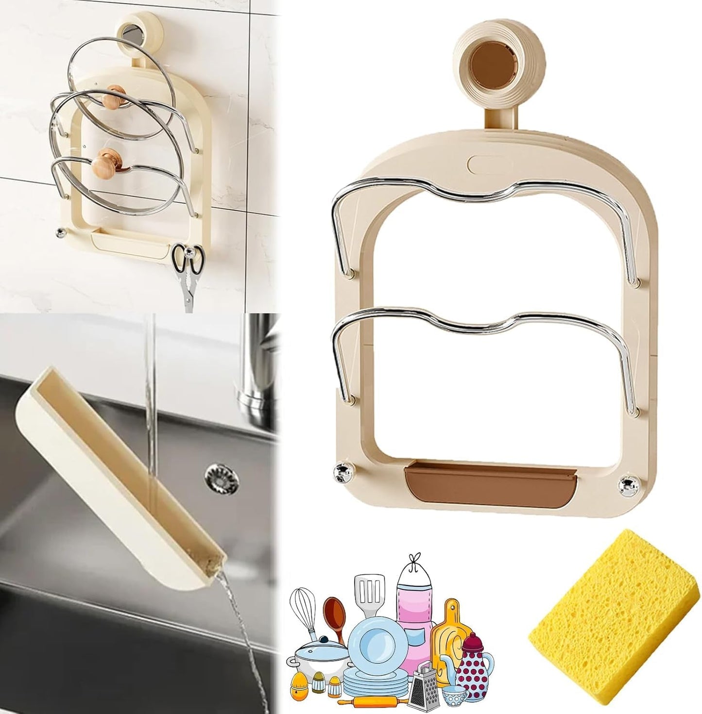 Wall Hanging Pot Cover Drain Rack