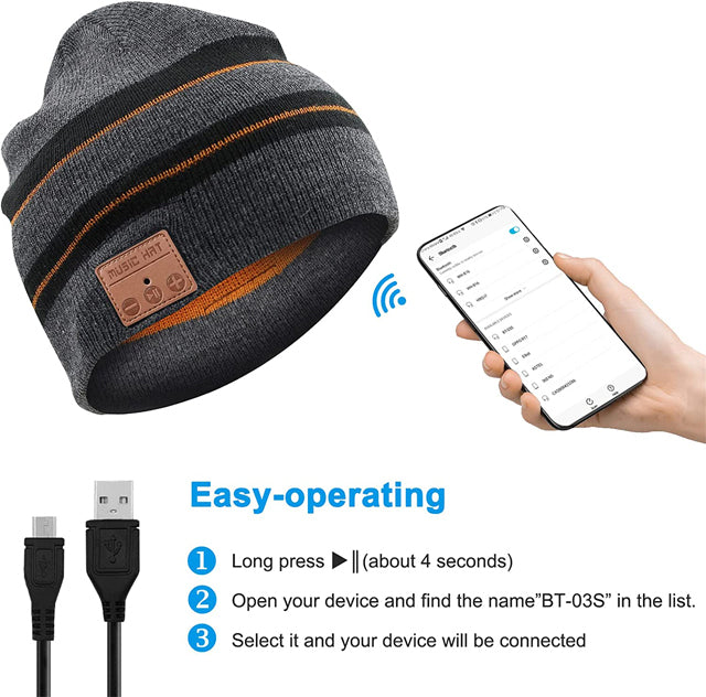 Rechargeable Winter Warm Hats with Headphone
