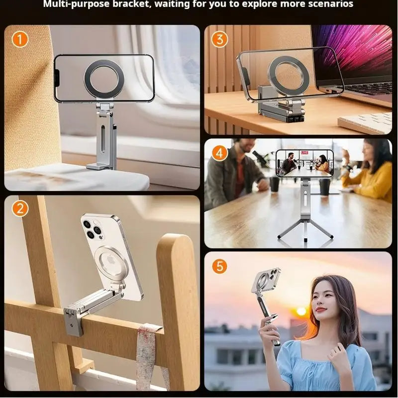 Magnetic Phone Holder Aluminum Alloy 360° Rotating