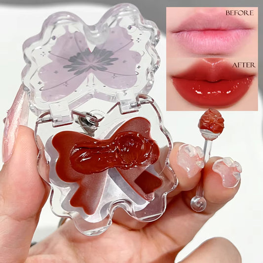 Butterfly Keychains Mirror Jelly Lip Gloss
