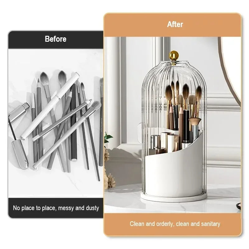 Plastic 360° Rotating Makeup Brush Holder