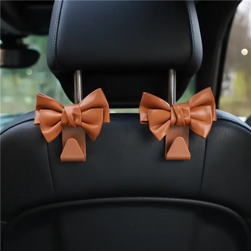 Car Seat Back Hook Bowknot Storage Hook 2pc