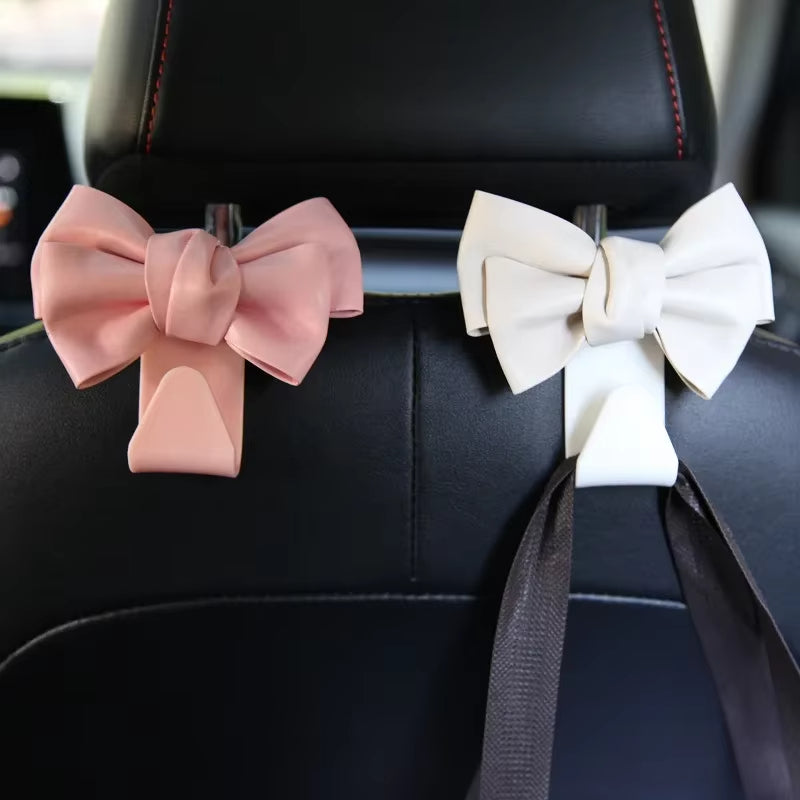 Car Seat Back Hook Bowknot Storage Hook 2pc