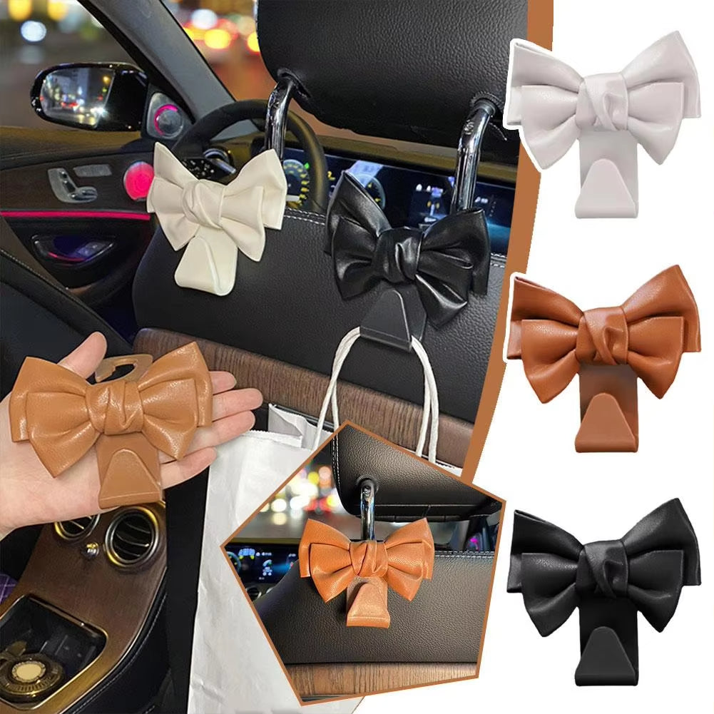 Car Seat Back Hook Bowknot Storage Hook 2pc