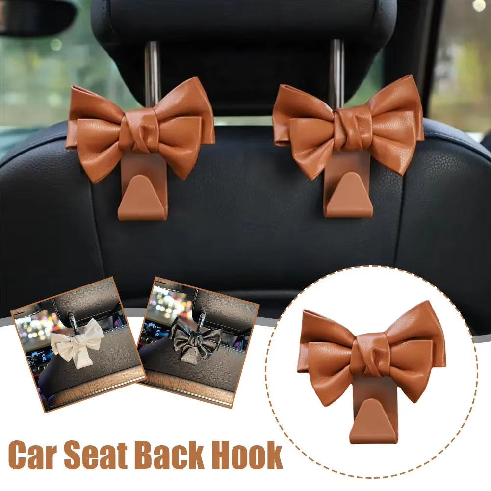 Car Seat Back Hook Bowknot Storage Hook 2pc