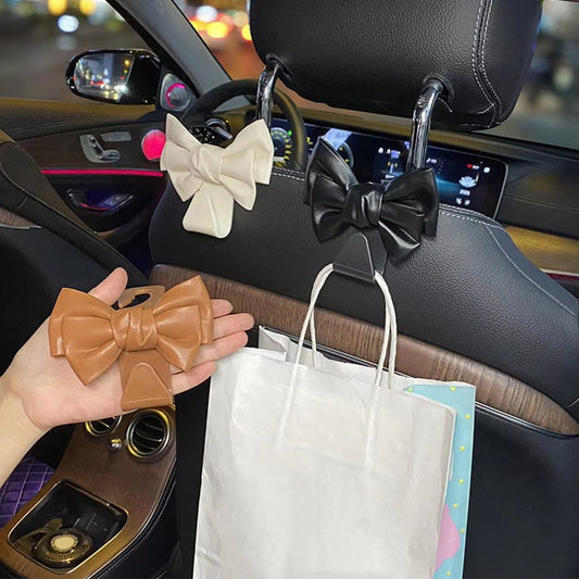 Car Seat Back Hook Bowknot Storage Hook 2pc