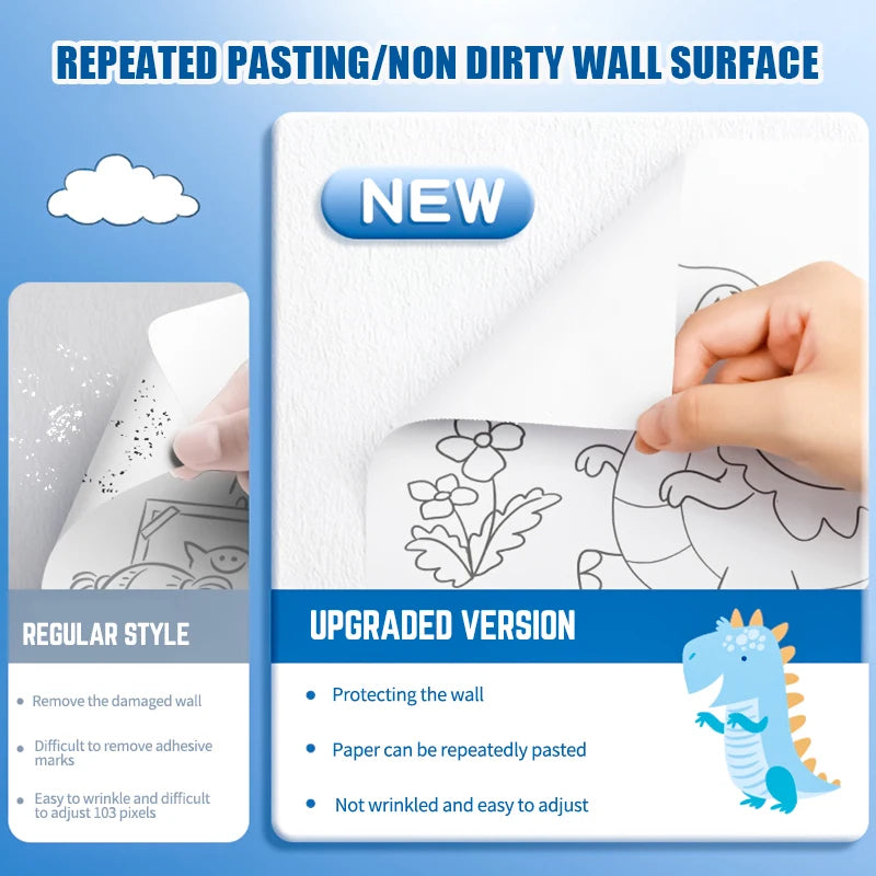 Imported Children's Coloring Drawing Roll Sticker