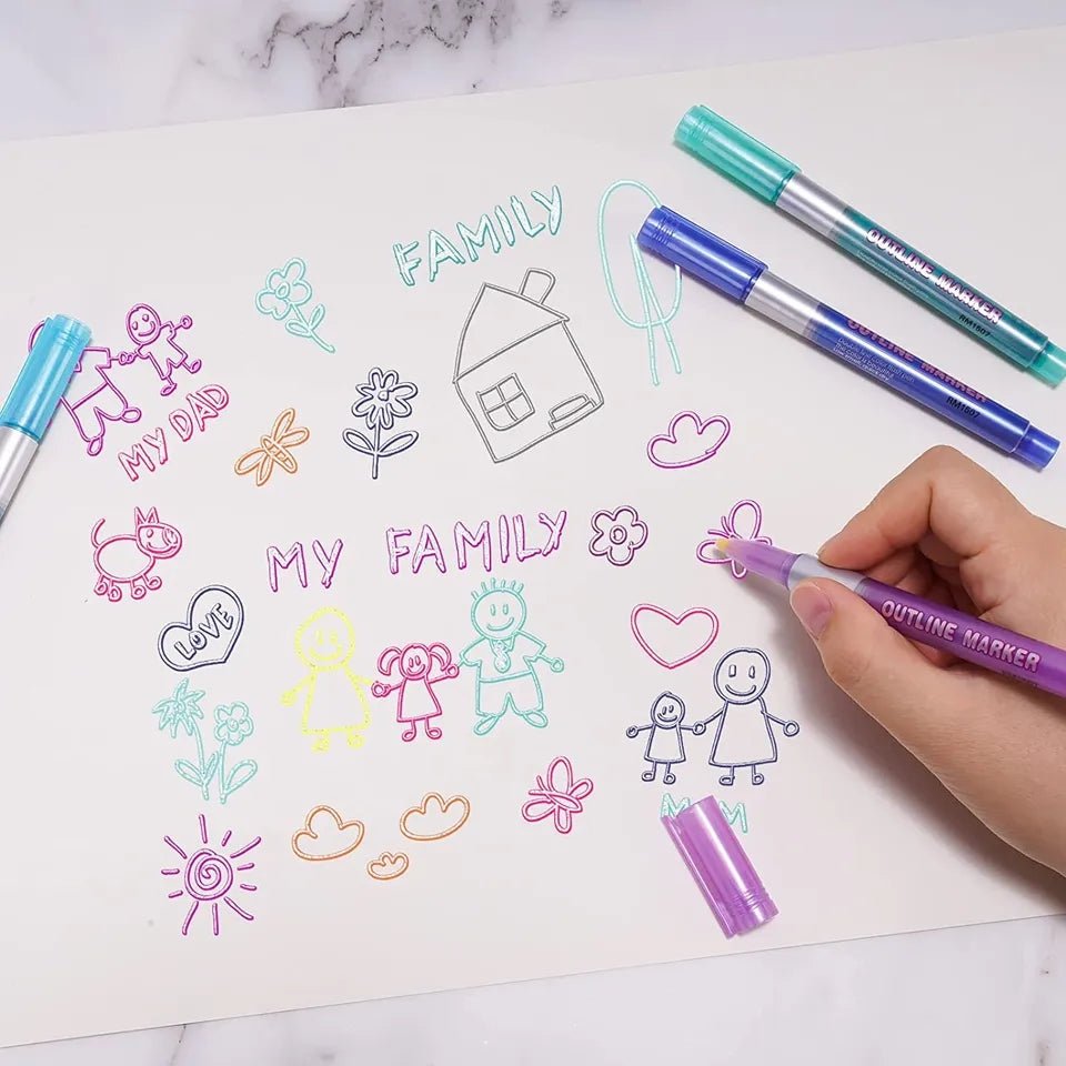 Dual-Line Glittering Marker - Set of 12 markers