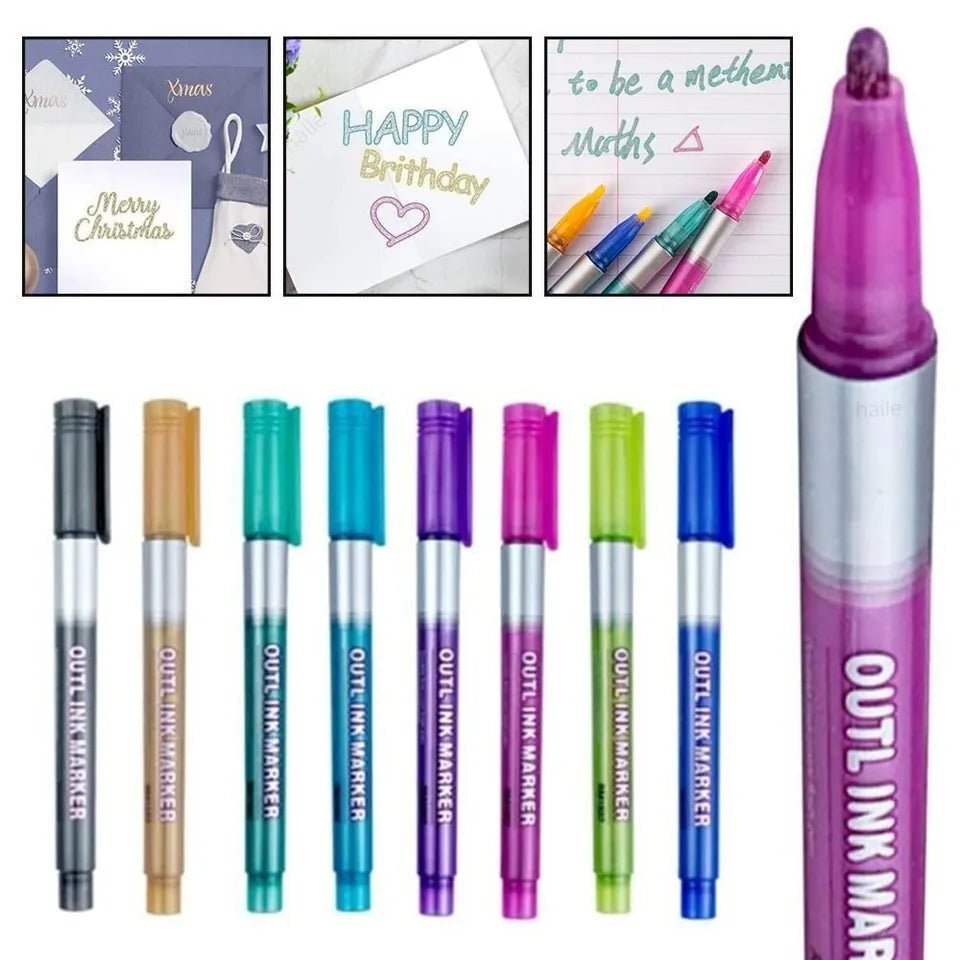 Dual-Line Glittering Marker - Set of 12 markers