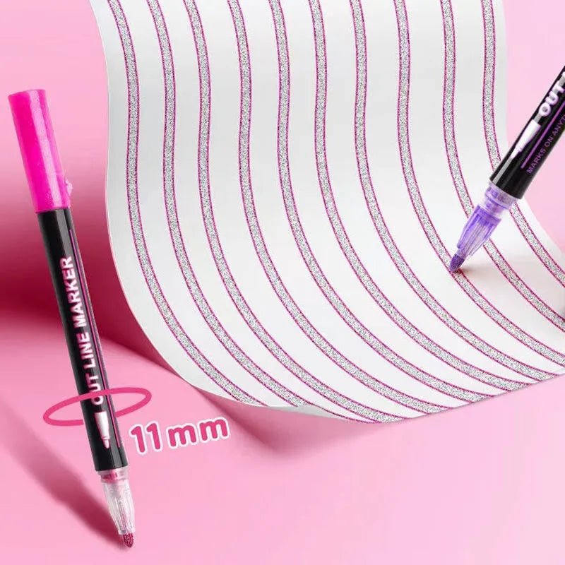 Dual-Line Glittering Marker - Set of 12 markers