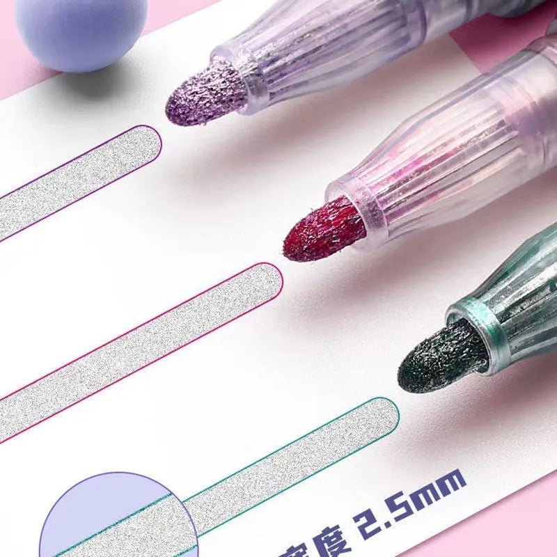 Dual-Line Glittering Marker - Set of 12 markers