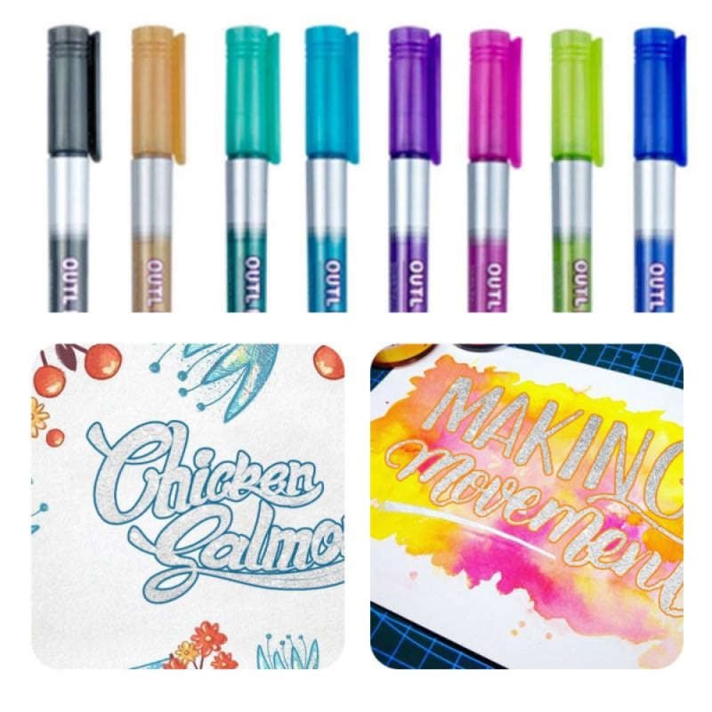 Dual-Line Glittering Marker - Set of 12 markers