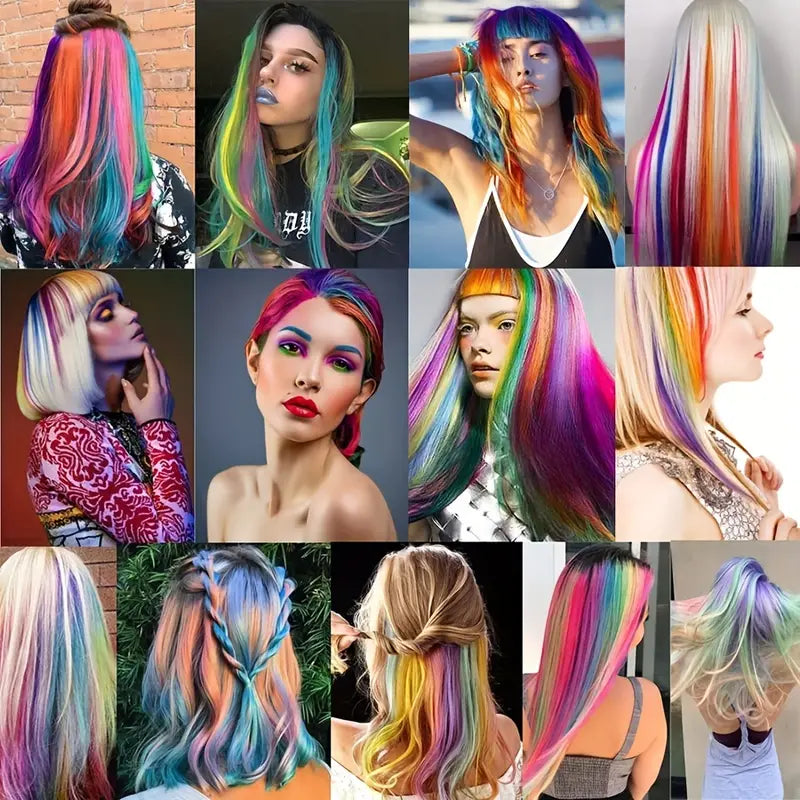 10Pc Colored Highlight Synthetic Hair Extensions