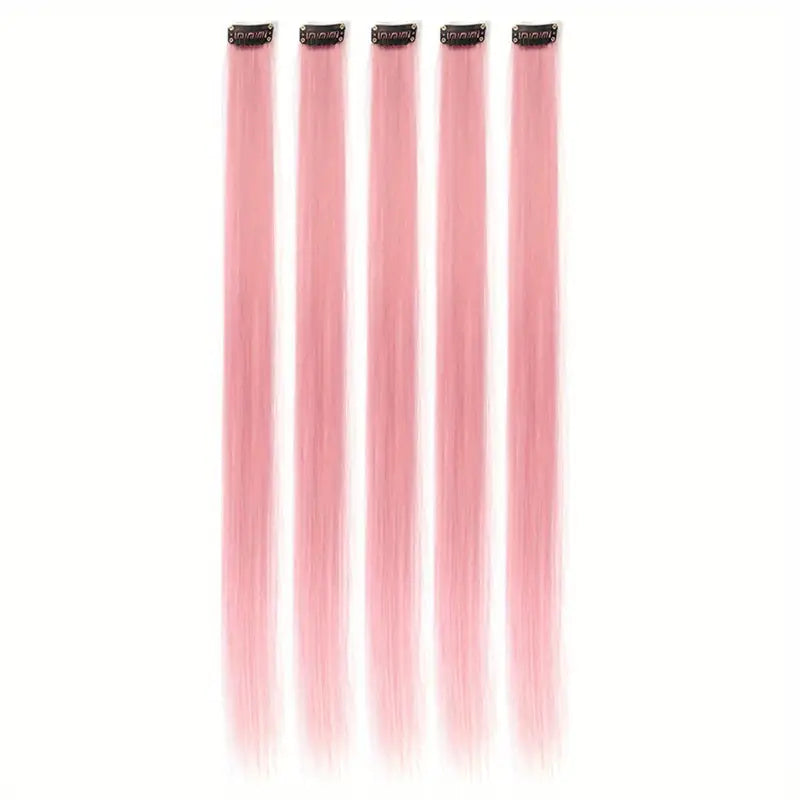 10Pc Colored Highlight Synthetic Hair Extensions