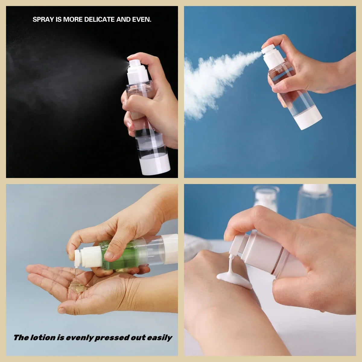 PORTABLE VACUUM LOTION DISPENSING BOTTLE