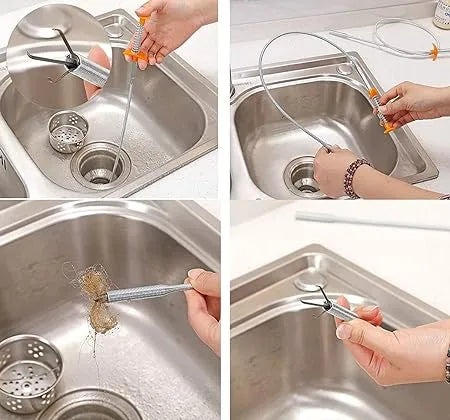 Stainless Steel Hair Catching Drain Cleaner Wire Spring Stick