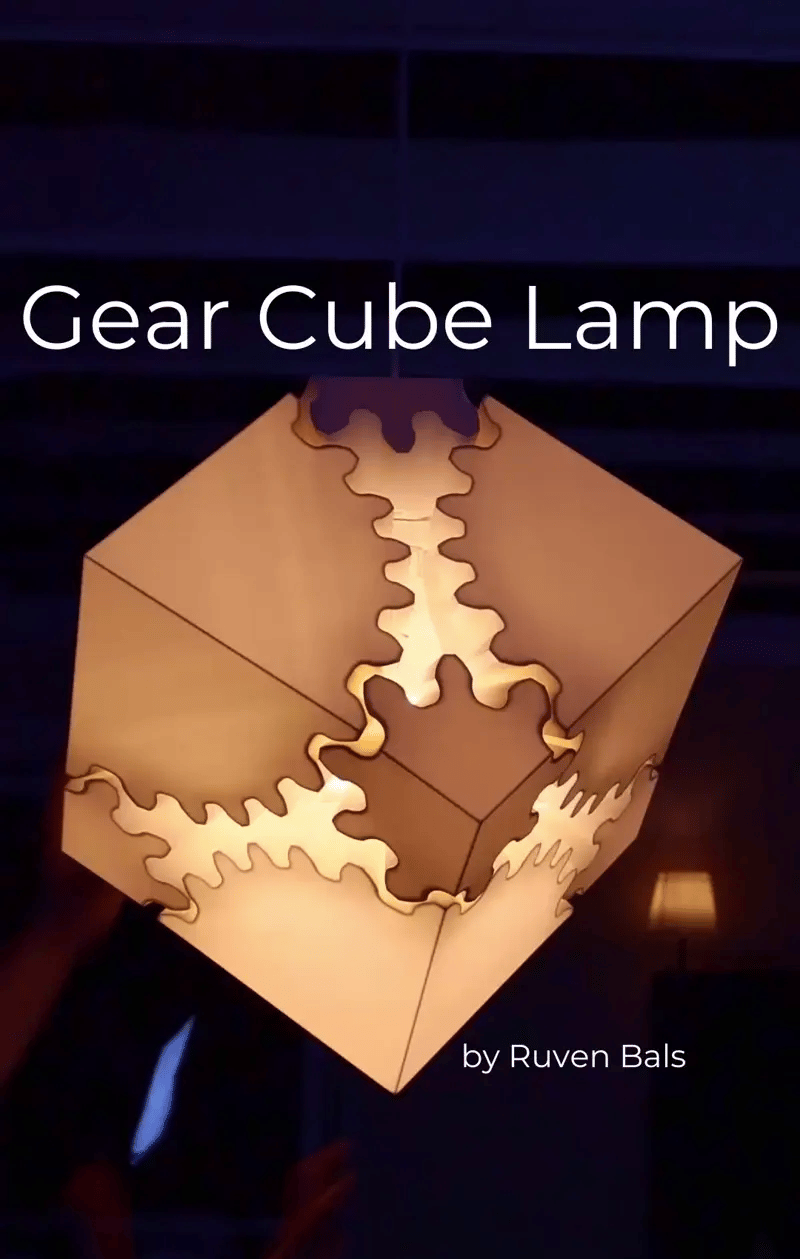 New 3D Rotating Gear Cube Lamp