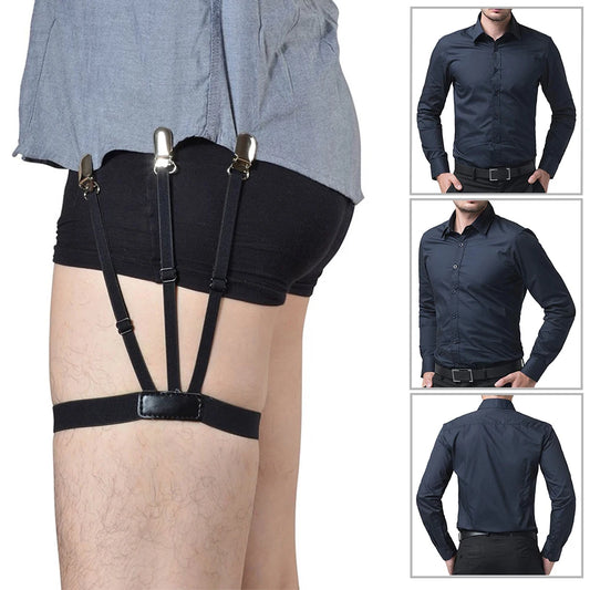 Men Shirt Stay Belt with Non-slip Locking Clips