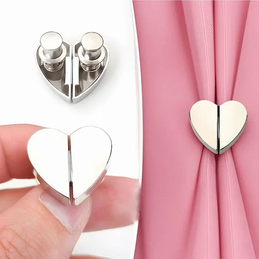 Heart-Shaped Magnetic Curtain Clips