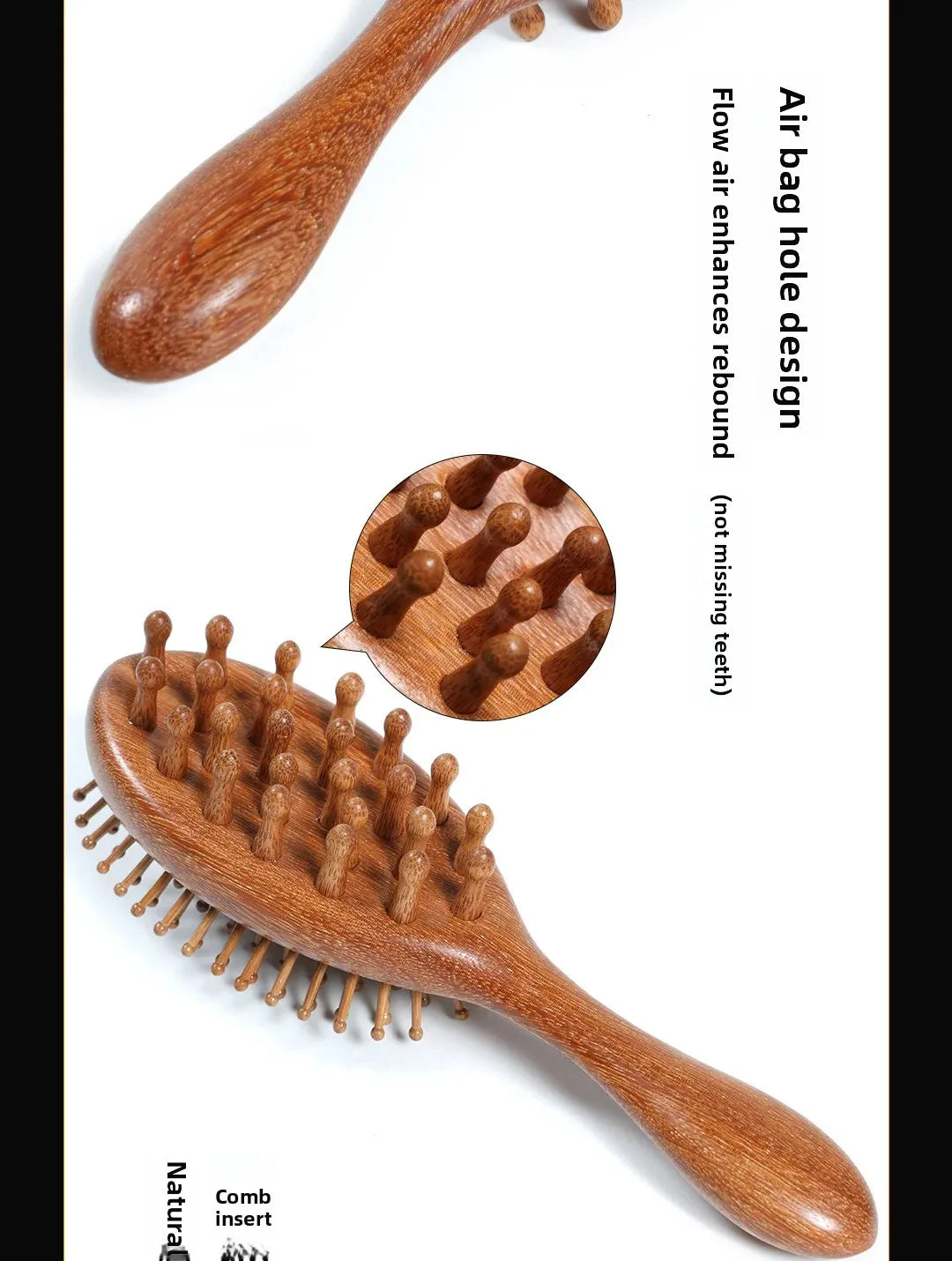 Meridian Wooden Scalp Therapy Massage Comb