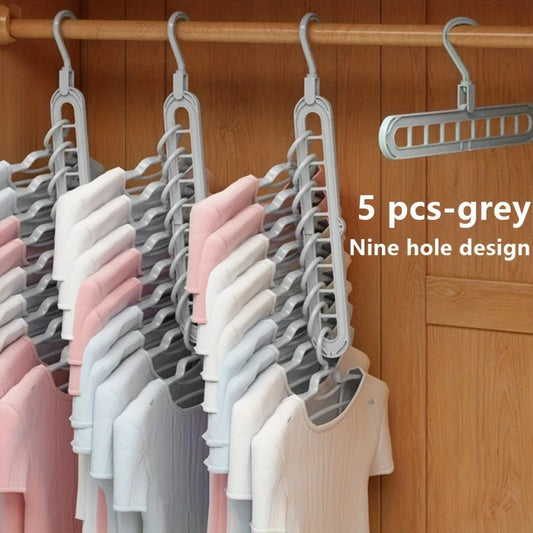 Heavy-Duty Foldable Plastic Hangers with 9 Holes
