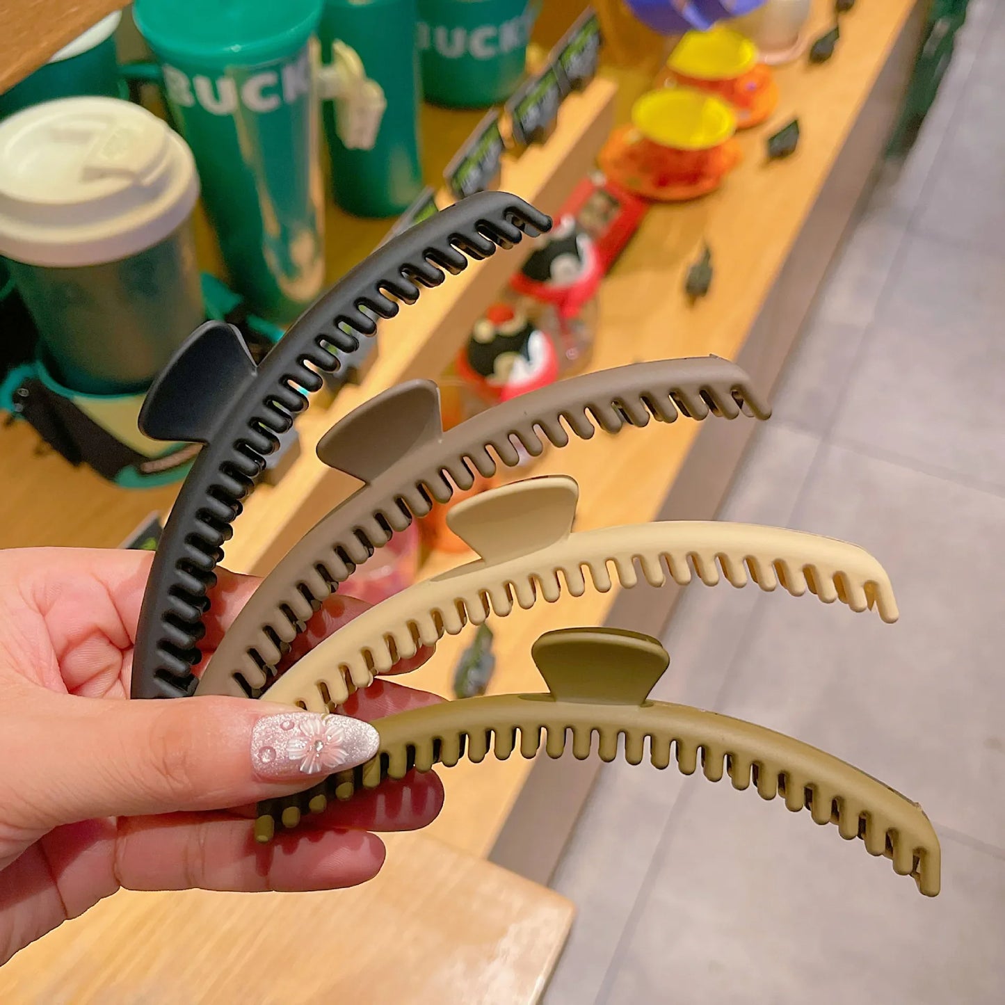 Pure Color Frosted Toothed Hair Clip