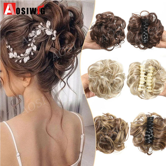 Synthetic Chignon Messy Bun Claw Clip