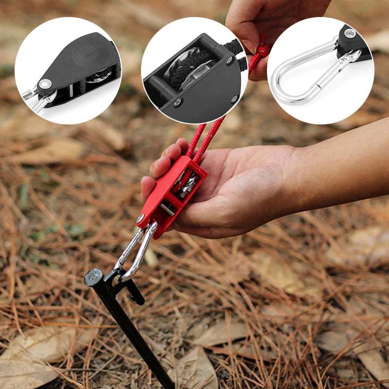 (PACK OF 2) Portable Adjustable Fix Camping Rope