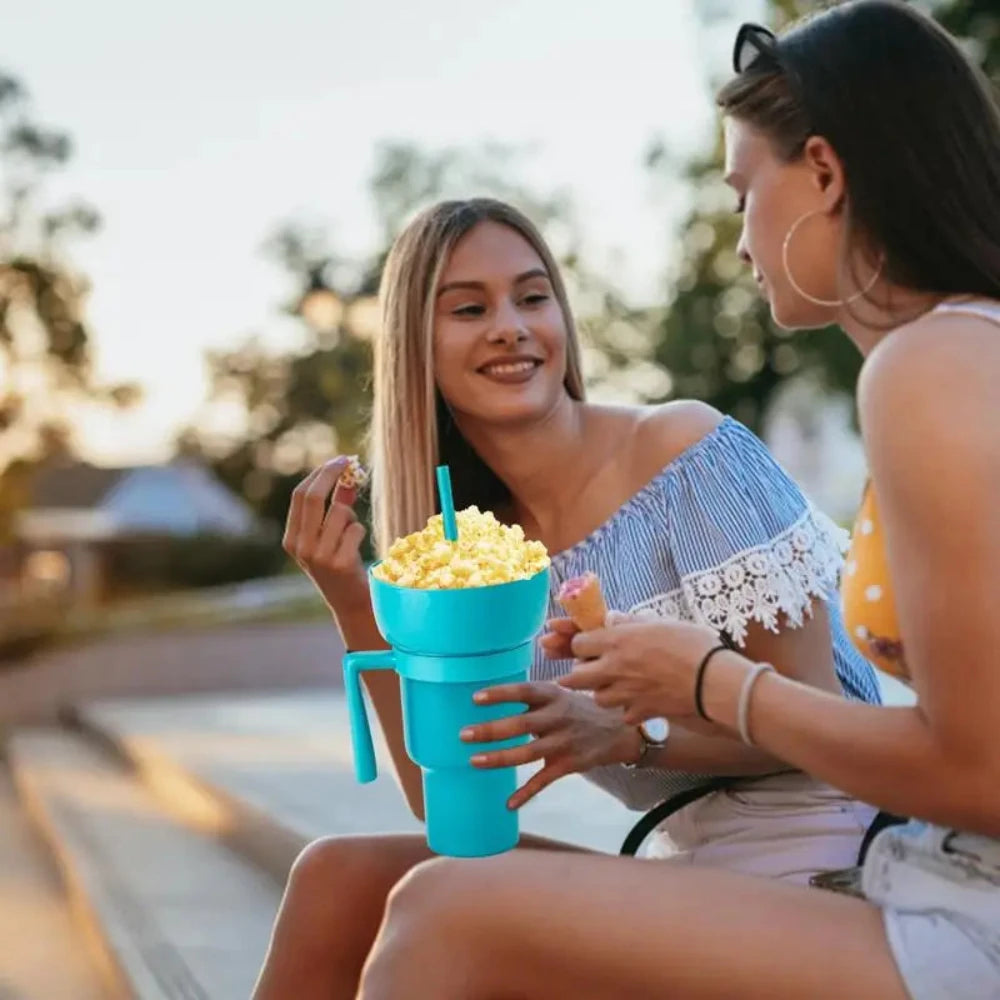 Plastic Cup Holder With Snacks Buckit