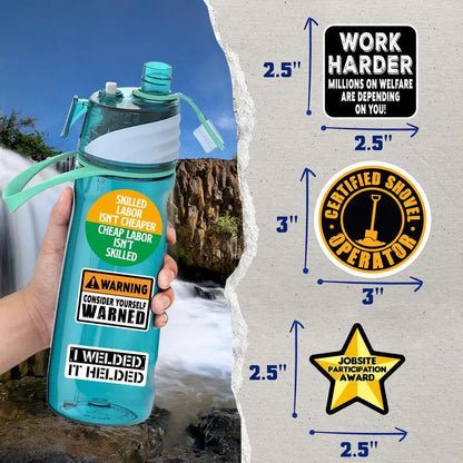 🔥150Pcs Blue Collar Funny Stickers 👷‍♂️