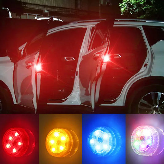 (Packof 4) Car Door Warning Anti Collision Wireless Red LED Flash Alarm light