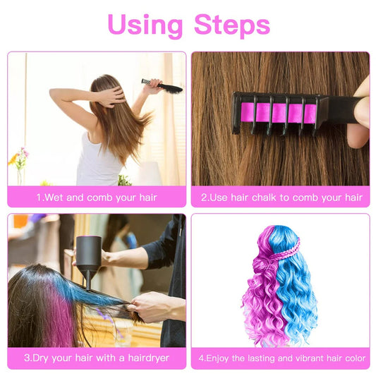 Hair Chalk for Girls Temporary Washable Hair Color Dye