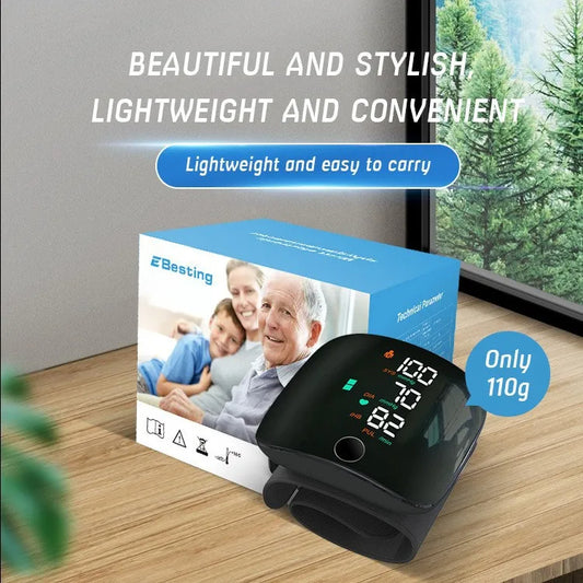 Button Mode LCD Screen Rechargeable Voice Wrist Blood Pressure Monitor