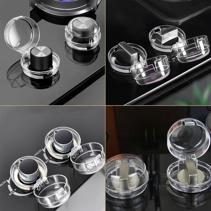 2 PCs Transparent Gas Stove Knob Cover