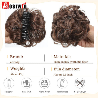 Synthetic Chignon Messy Bun Claw Clip